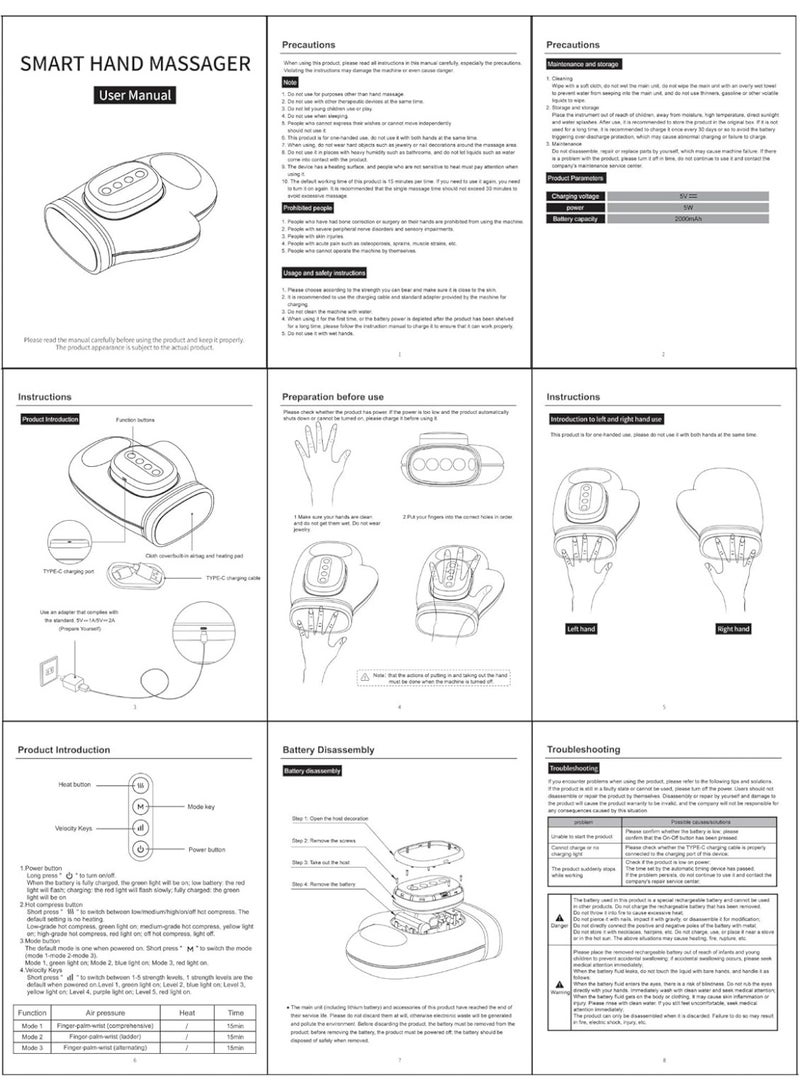GENNEXT Electric Hand Massager, Heating and Pressure Airbag Function for Arthritis and Carpal Tunnel Syndrome, 3 Modes, 5 Intensities, Gift for Men and Women - Image 3